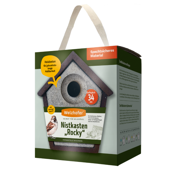 Welzhofer Holzbeton-Nistkasten „Rocky“ – 34 mm Einflugloch kaufen