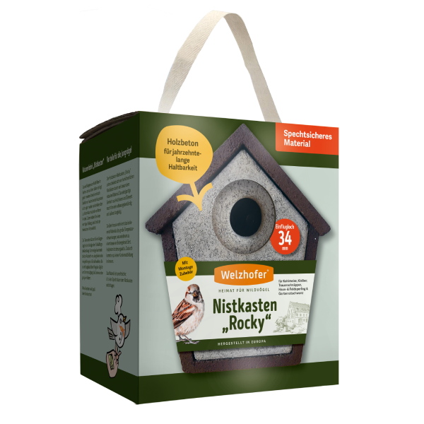 Welzhofer Holzbeton-Nistkasten „Rocky“ – 34 mm Einflugloch kaufen