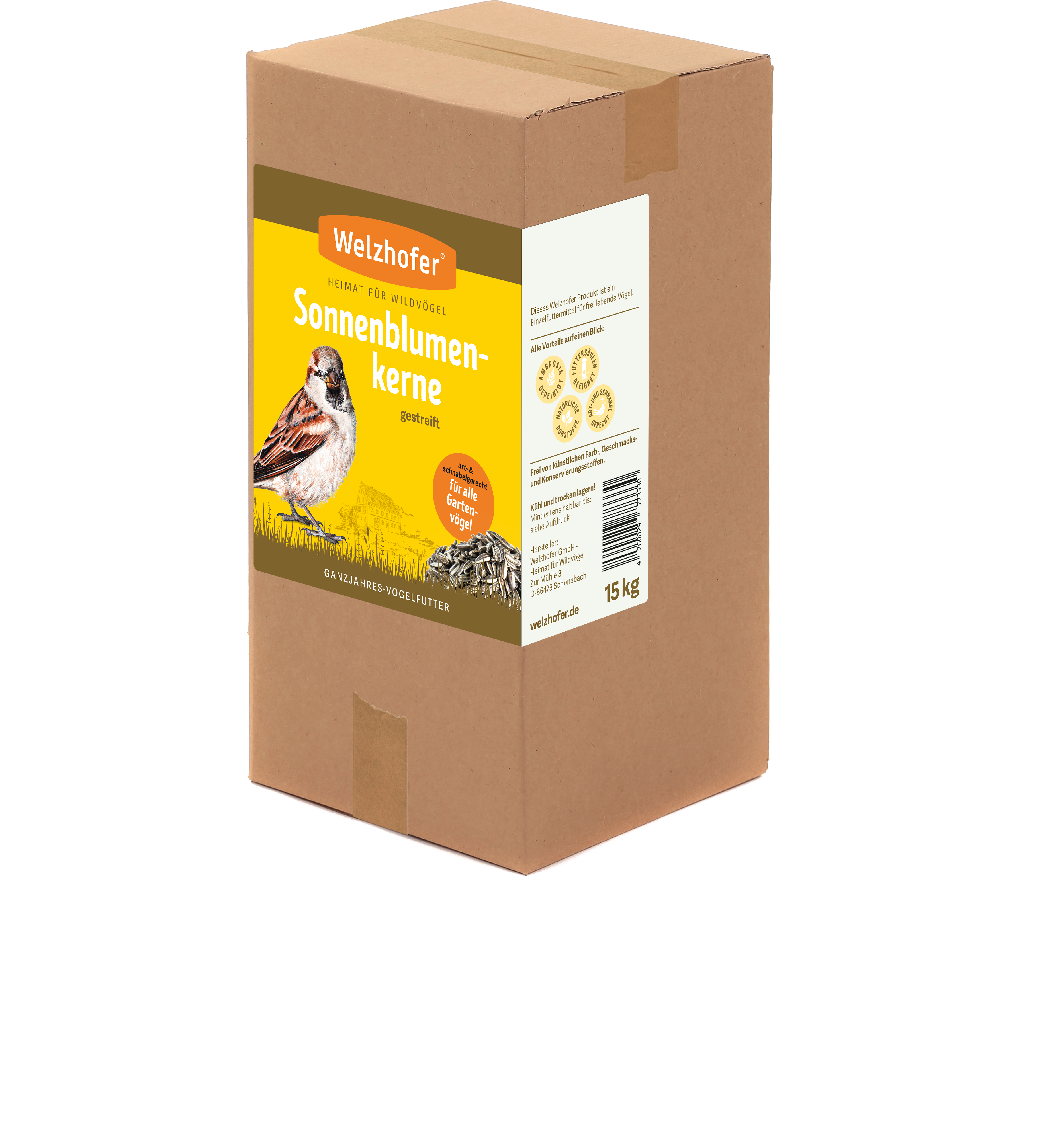 Welzhofer Sonnenblumenkerne gestreift 15kg Karton 