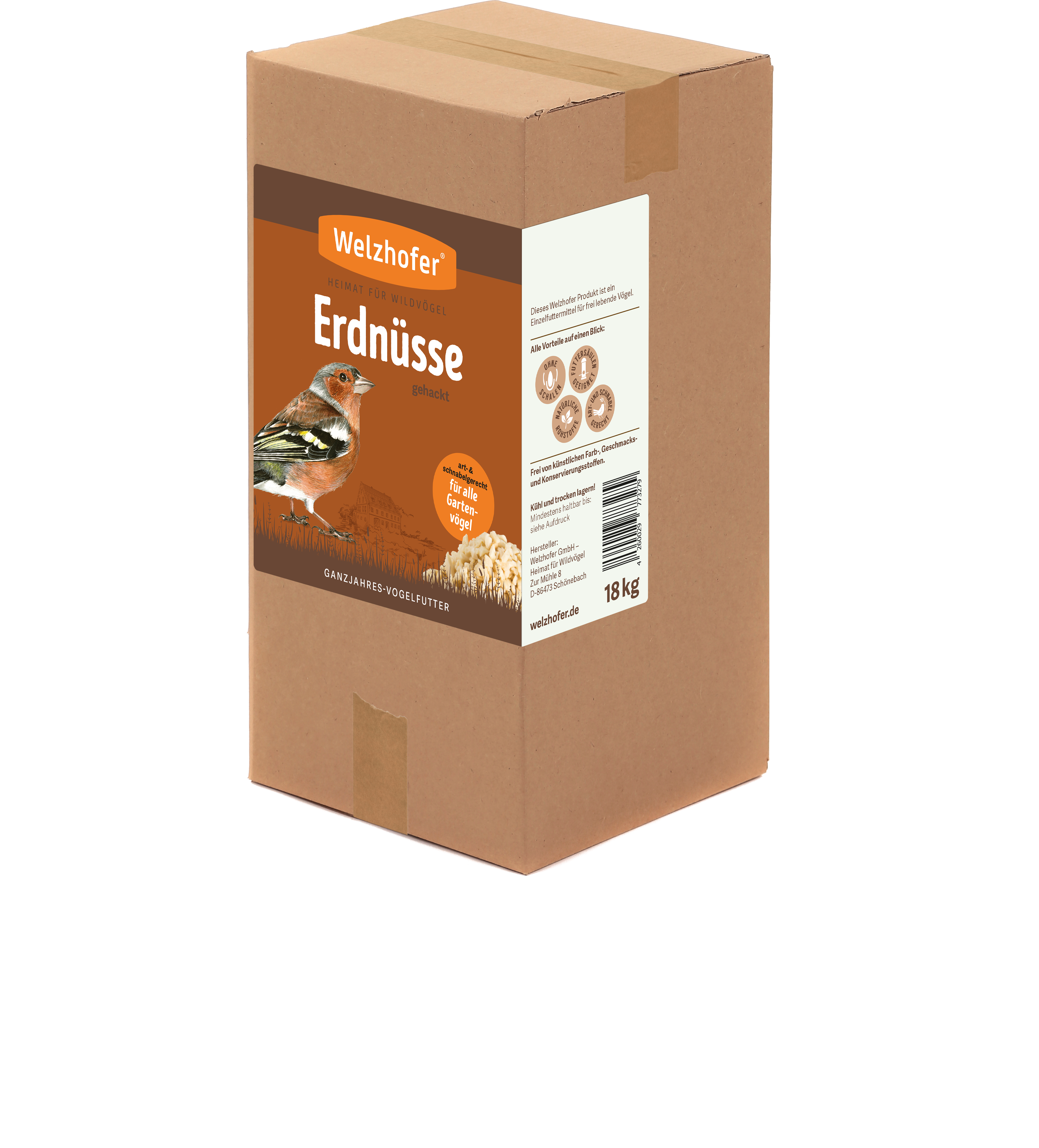 Welzhofer Erdnüsse gehackt 18kg Karton