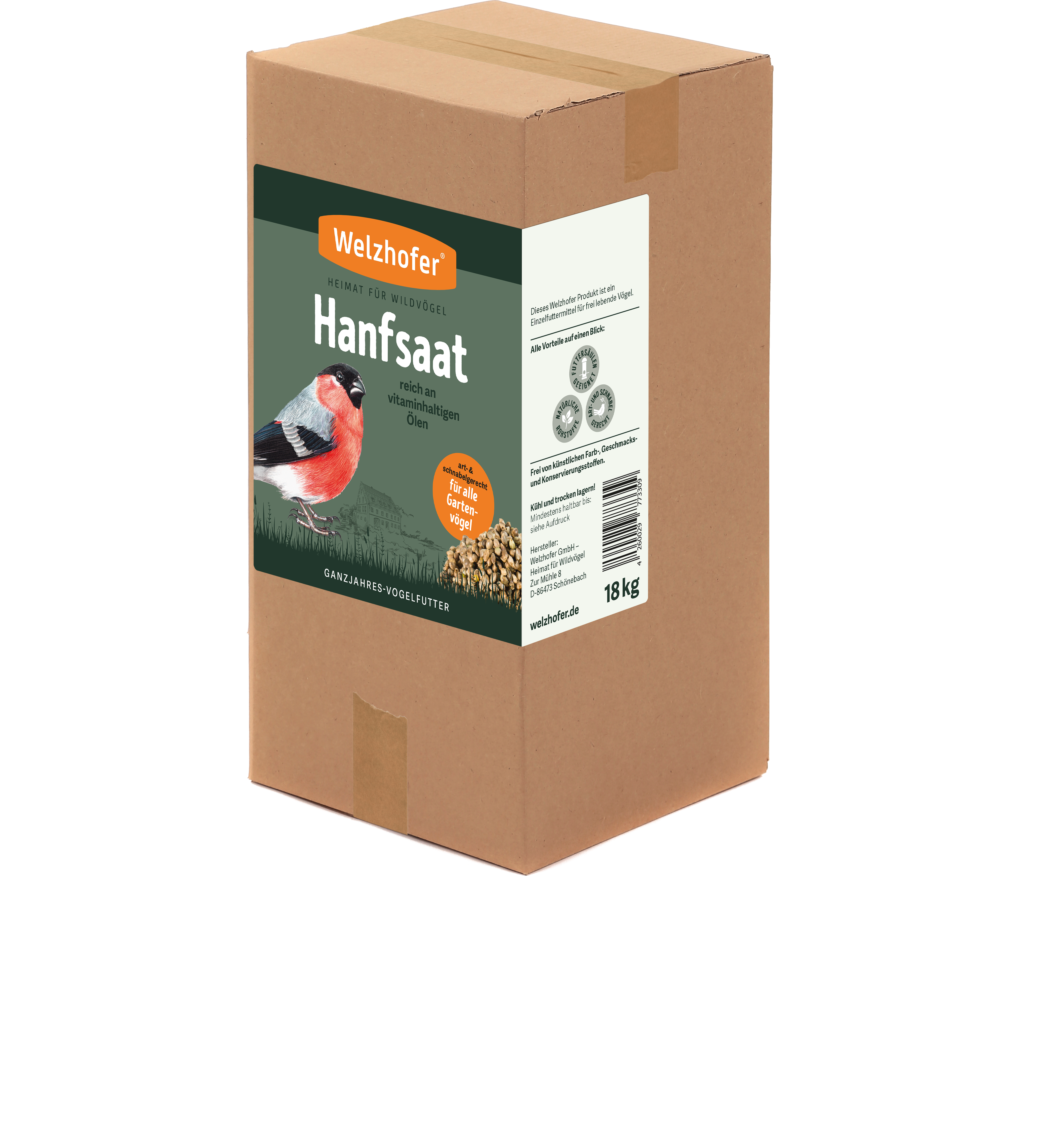 Welzhofer Hanfsaat 18kg Karton