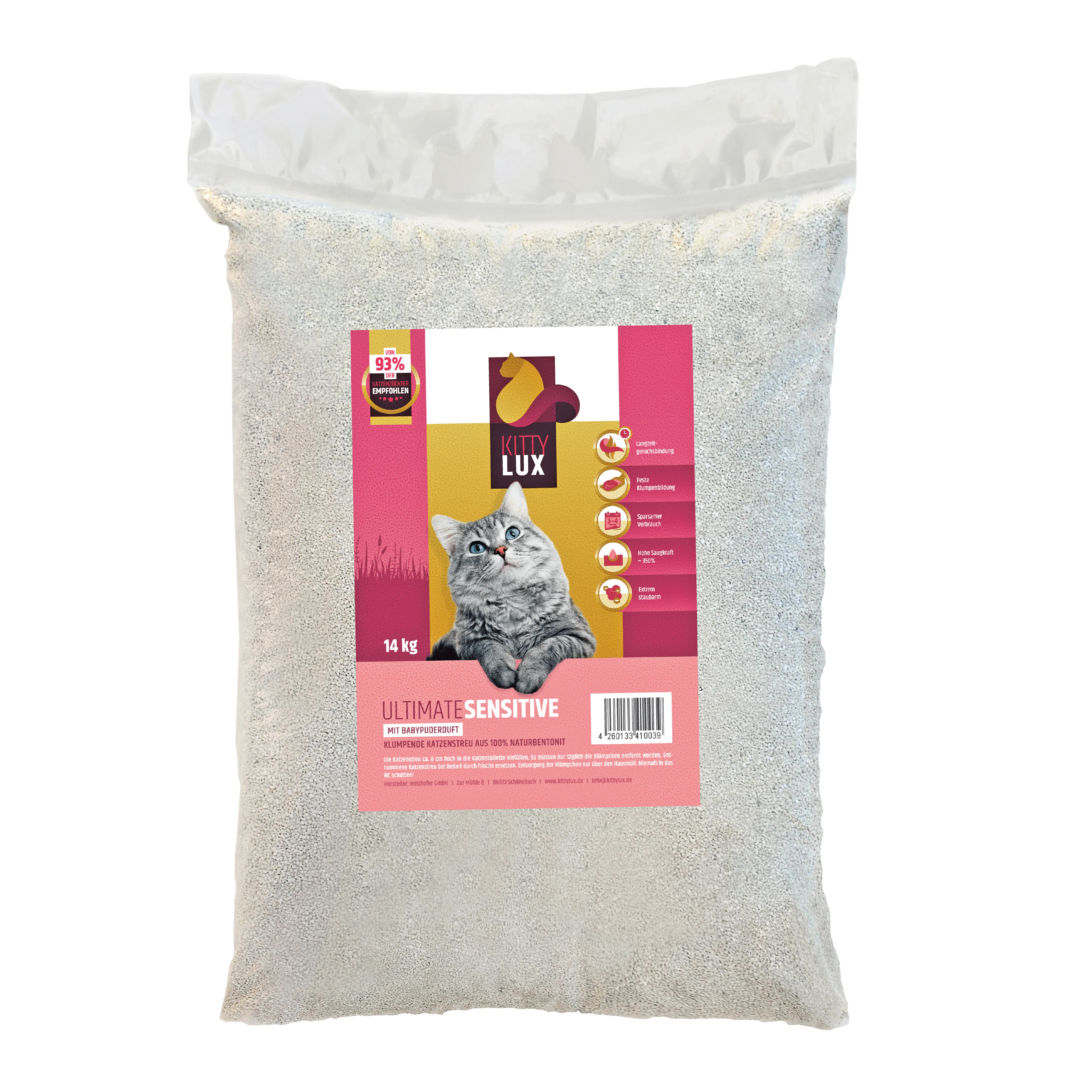 KittyLux Katzenstreu Ultimate Sensitive 1 x  14 kg